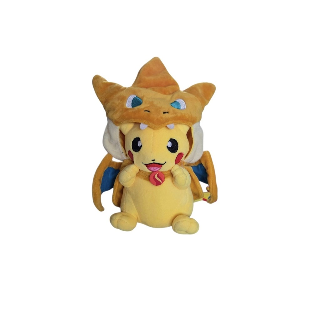 Pokemon‎ Mega Charizard Poncho Pikachu 9" Plush Pokemon Center 2018 Japan Kawaii